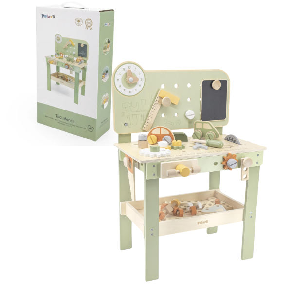 Set din lemn „Masa de lucru cu unelte” Set din lemn „Masa de lucru cu unelte”