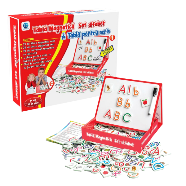 Joc educativ „Alfabetul pe tablă magnetică”, (ro), Smile Games Joc educativ „Alfabetul pe tablă magnetică”, (ro), Smile Games
