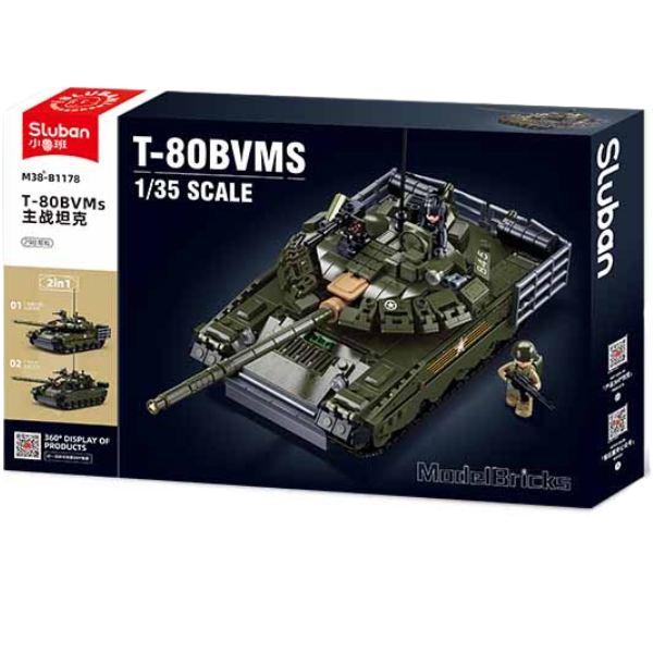 Set de construcție „Tancul central de luptă T-80BVMs”, scara 1:35, 768 elem. Set de construcție „Tancul central de luptă T-80BVMs”, scara 1:35, 768 elem.