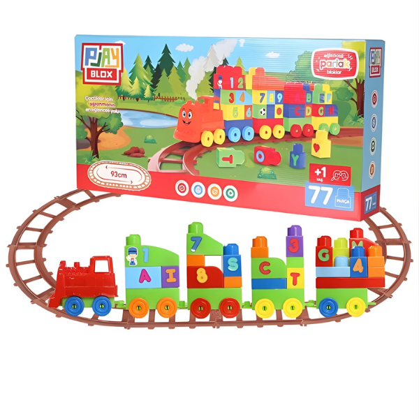 Set de construcție „Tren”, 77 piese