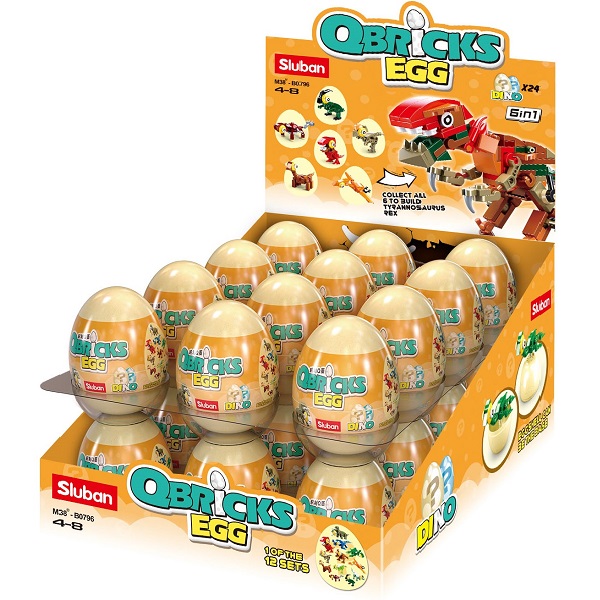 КОНСТРУКТОР QBRICKS — Egg Dino, 12 моделей, от 40 до 50 элем. КОНСТРУКТОР QBRICKS — Egg Dino, 12 моделей, от 40 до 50 элем.