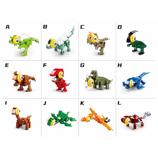 КОНСТРУКТОР QBRICKS — Egg Dino, 12 моделей, от 40 до 50 элем. КОНСТРУКТОР QBRICKS — Egg Dino, 12 моделей, от 40 до 50 элем.