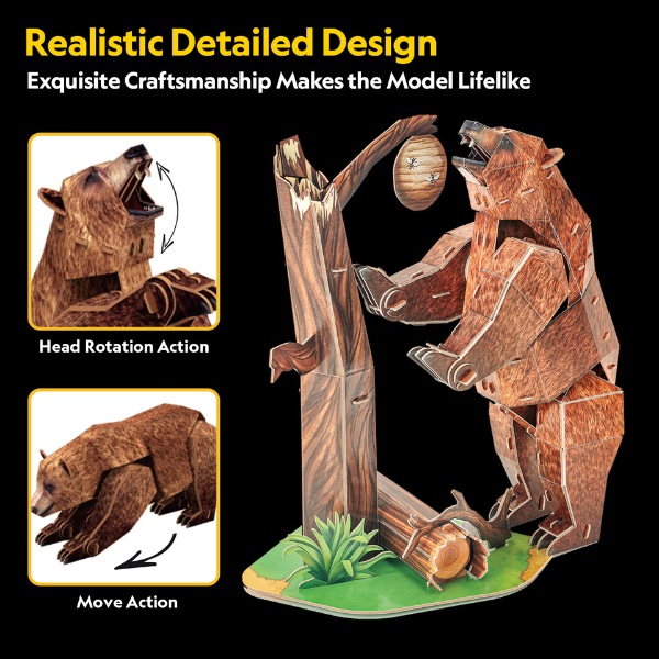 3D puzzle „Urs brun”, 88 elemente 3D puzzle „Urs brun”, 88 elemente