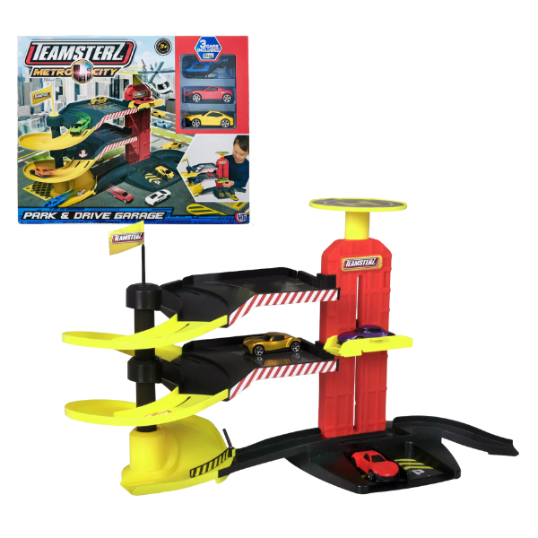 Set de joacă: „Garaj cu 2 mașinuțe și elicopter” Teamsterz Set de joacă: „Garaj cu 2 mașinuțe și elicopter” Teamsterz