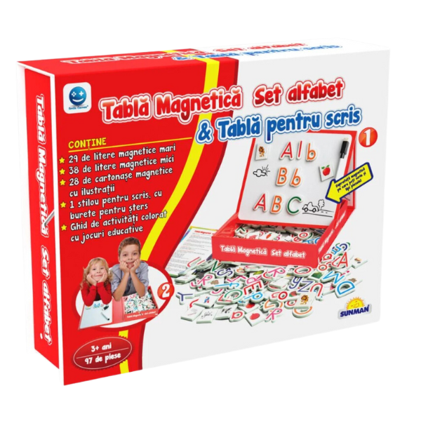 Joc educativ „Alfabetul pe tablă magnetică”, (ro), Smile Games Joc educativ „Alfabetul pe tablă magnetică”, (ro), Smile Games
