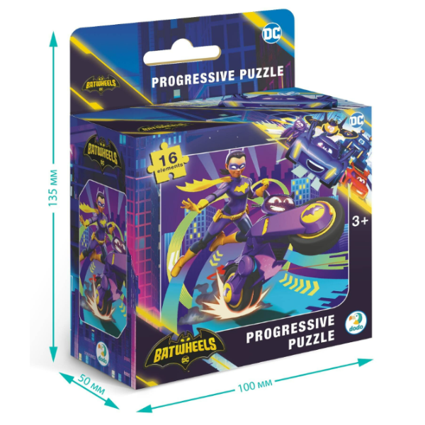 Puzzle „Batwheels: Motocicleta Batgirl Bibi”, seria Progressive, 16 el. Puzzle „Batwheels: Motocicleta Batgirl Bibi”, seria Progressive, 16 el.