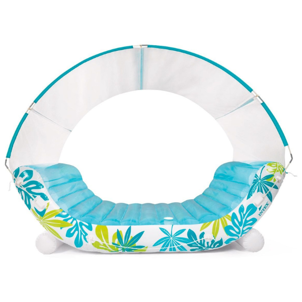 INTEX Plută-saltea gonflabilă „Tropical Lounge” cu baldachin 224x150x165cm, până la 200kg INTEX Plută-saltea gonflabilă „Tropical Lounge” cu baldachin 224x150x165cm, până la 200kg