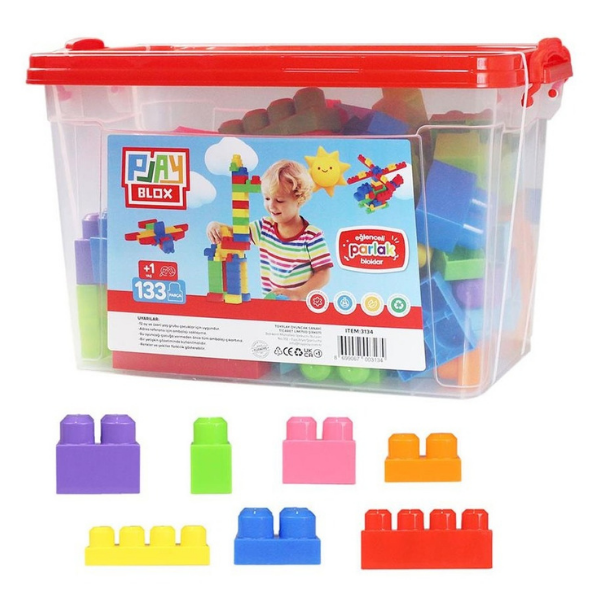 Set de construcție Găleată cu blocuri strălucitoare „Play Blox”, 133 piese Set de construcție Găleată cu blocuri strălucitoare „Play Blox”, 133 piese