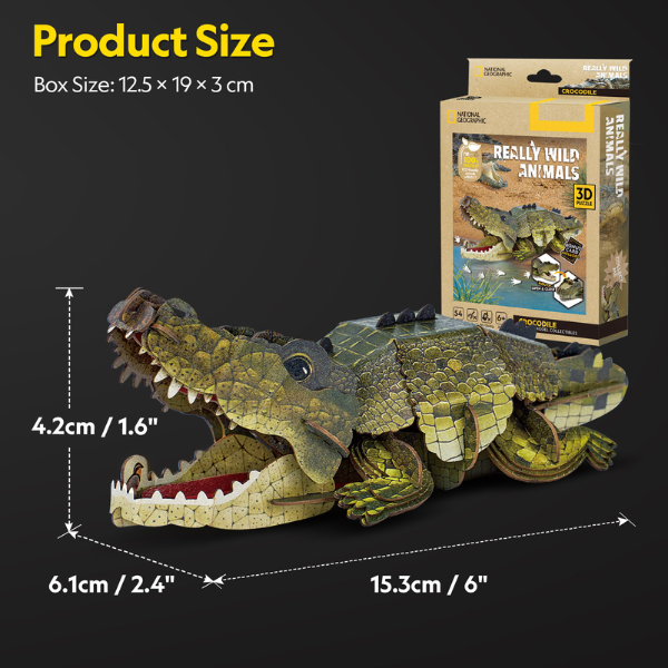 3D puzzle „Crocodil”, 54 elemente 3D puzzle „Crocodil”, 54 elemente