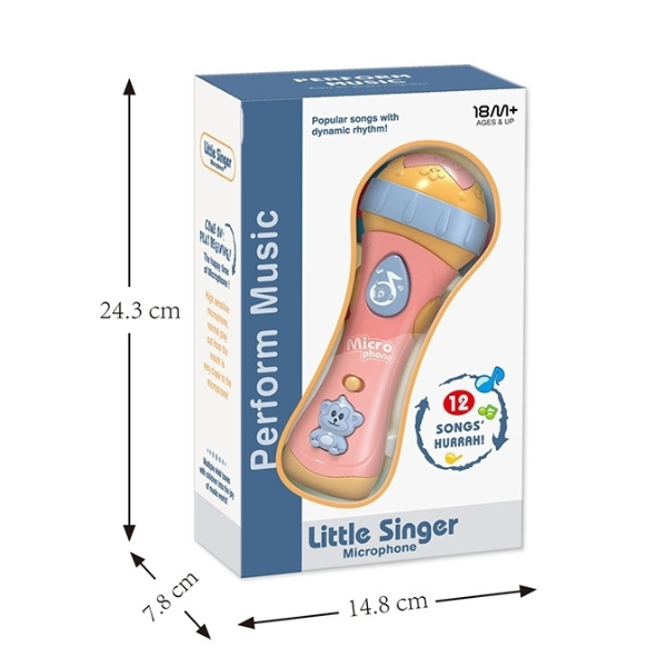 Microfon pentru copii cu muzică și lumină – 12 melodii Microfon pentru copii cu muzică și lumină – 12 melodii