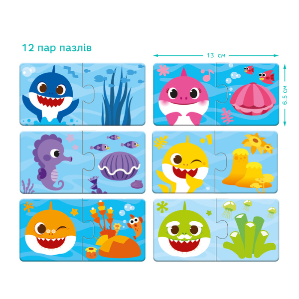 Puzzle „Potrivește culorile”, 24 elem., seria Baby Shark Puzzle „Potrivește culorile”, 24 elem., seria Baby Shark