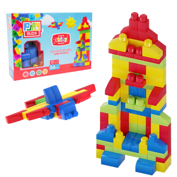 Set de construcție cu blocuri strălucitoare „Play Blox”, 56 piese