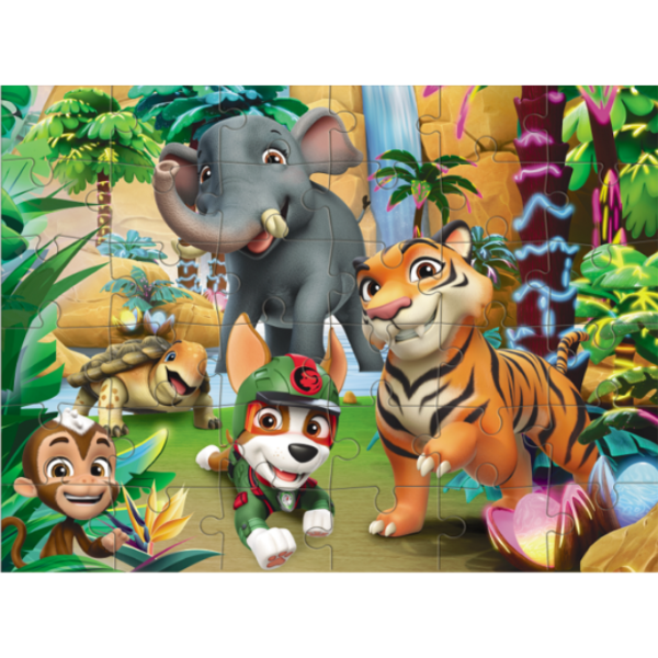 Puzzle „Aventuri în Junglă, 2 în 1”, seria Patrula cățelușilor, 60 elem. Puzzle „Aventuri în Junglă, 2 în 1”, seria Patrula cățelușilor, 60 elem.