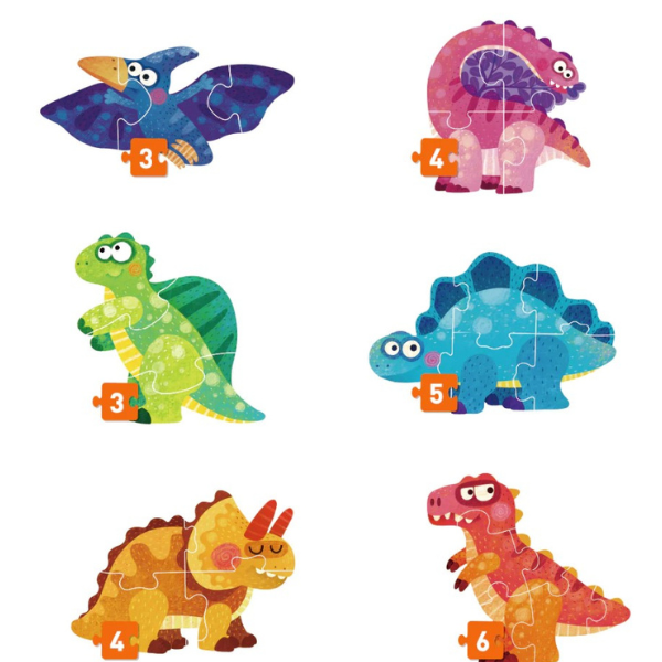 Primul puzzle „Dinozauri drăguți” Primul puzzle „Dinozauri drăguți”