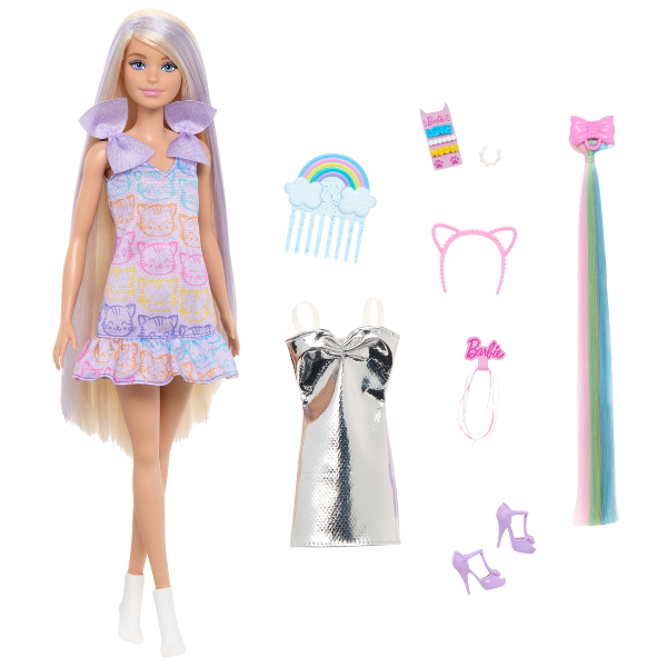 Păpușa Barbie „Fun & Fancy” cu accesorii pentru coafat Păpușa Barbie „Fun & Fancy” cu accesorii pentru coafat
