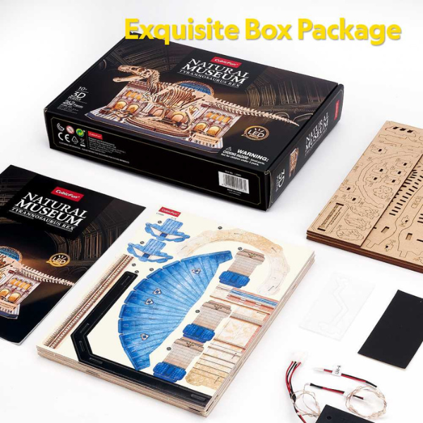 3D Puzzle „Muzeul de Științe Naturale – Tyrannosaurus Rex” cu iluminare LED, 262 elem. 3D Puzzle „Muzeul de Științe Naturale – Tyrannosaurus Rex” cu iluminare LED, 262 elem.