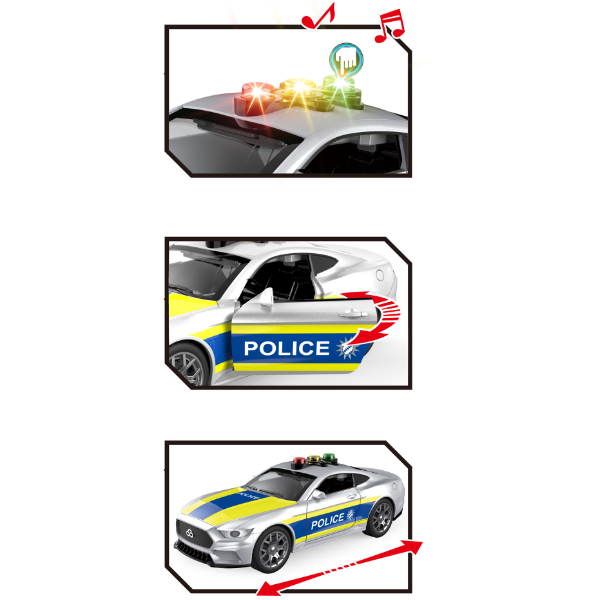 1:18 Mașină de poliție „Germană”, cu inerție (lumină / sunet) 1:18 Mașină de poliție „Germană”, cu inerție (lumină / sunet)