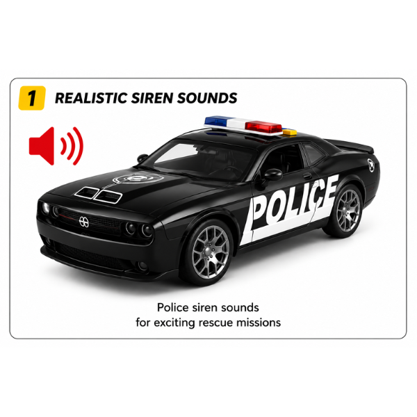 Mașină de poliție 1:18 (lumină / sunet) Mașină de poliție 1:18 (lumină / sunet)