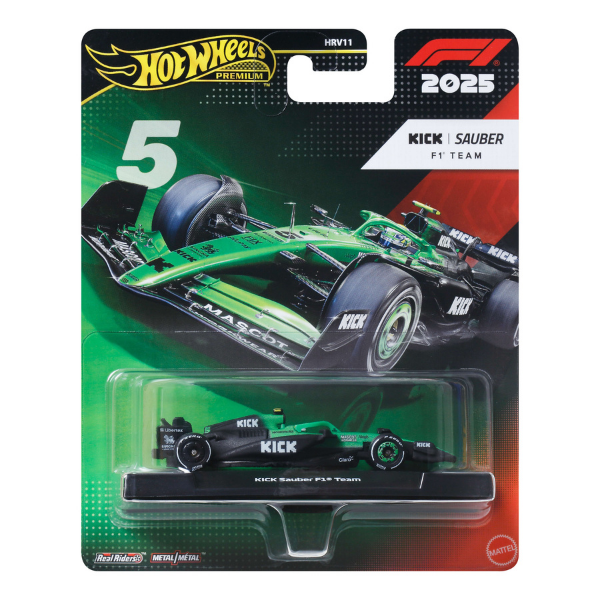 Mașinuță colecționabilă Hot Wheels „Formula 1 Premium” Echipa Kick Sauber Nr.5, 1:64 Mașinuță colecționabilă Hot Wheels „Formula 1 Premium” Echipa Kick Sauber Nr.5, 1:64