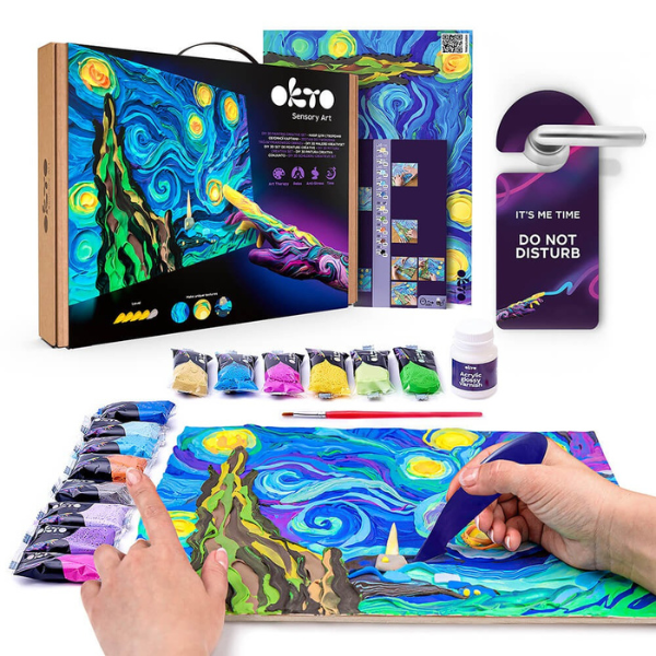 Tablou 3D cu plastilină aerată Air Clay 30×40 сm – Noaptea înstelată