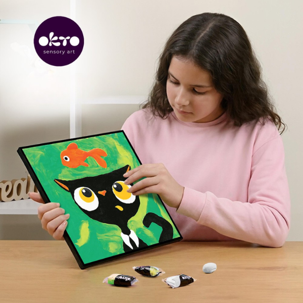 Tablou 3D pe numere din plastilină aerată Air Clay 29×29 cm – Pisica Neagră Tablou 3D pe numere din plastilină aerată Air Clay 29×29 cm – Pisica Neagră