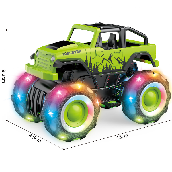1:32 Monster Truck cu inerție (lumină/sunet), verde 1:32 Monster Truck cu inerție (lumină/sunet), verde