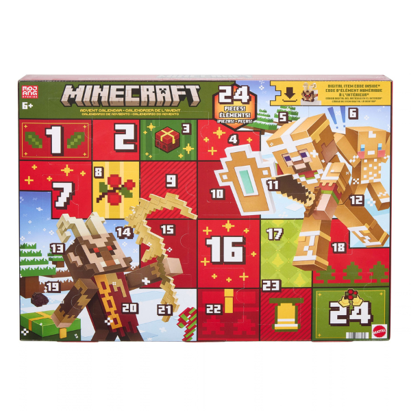 Calendar Advent Minecraft cu 3 figurine și accesorii Calendar Advent Minecraft cu 3 figurine și accesorii