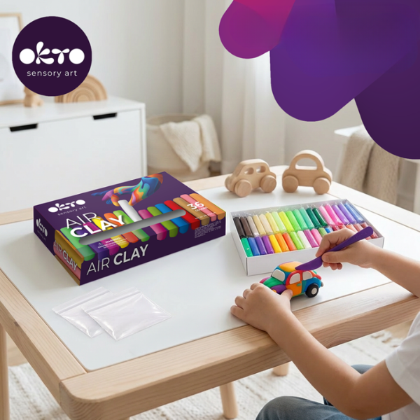 Set creativ cu plastilină aerată Air Clay OKTO, 36 buc × 6 g Set creativ cu plastilină aerată Air Clay OKTO, 36 buc × 6 g