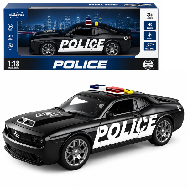 Mașină de poliție 1:18 (lumină / sunet) Mașină de poliție 1:18 (lumină / sunet)