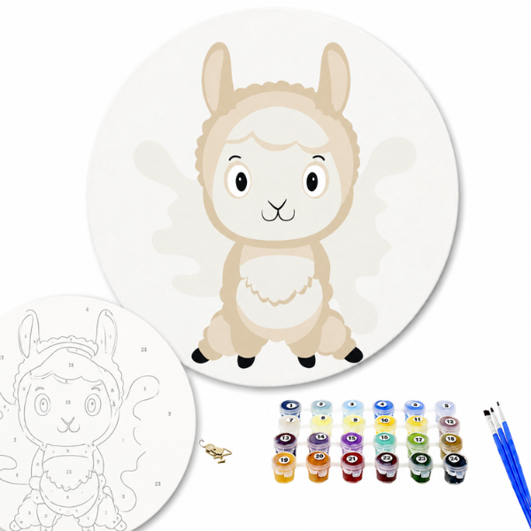 Картина по номерам Д20 см (без упаковки) — Радостная альпака Картина по номерам Д20 см (без упаковки) — Радостная альпака