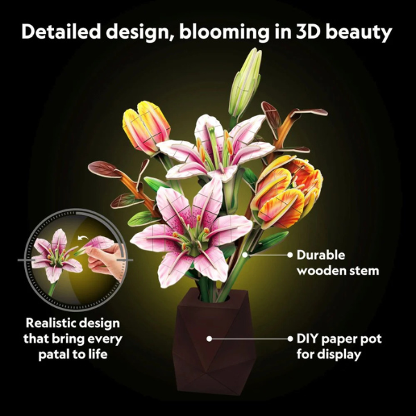 Puzzle 3D „Buchet de flori”, 120 piese Puzzle 3D „Buchet de flori”, 120 piese