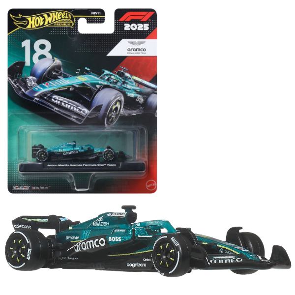Mașinuță de colecție Hot Wheels Premium „Aston Martin: Lance Stroll #18”, 1:64 Mașinuță de colecție Hot Wheels Premium „Aston Martin: Lance Stroll #18”, 1:64