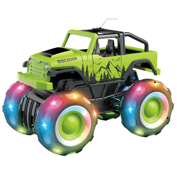 1:32 Monster Truck cu inerție (lumină/sunet), verde 1:32 Monster Truck cu inerție (lumină/sunet), verde