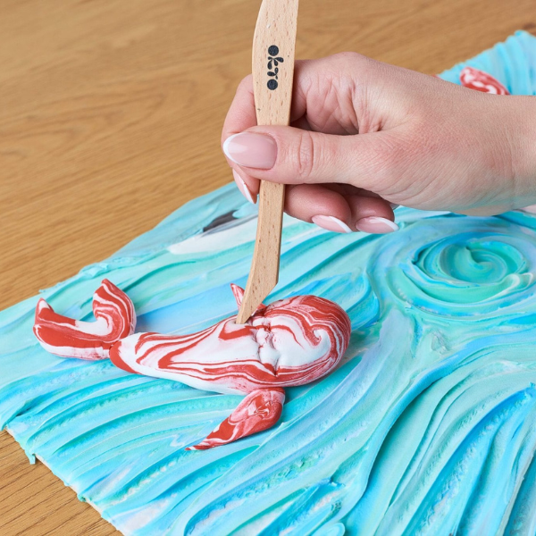 Tablou 3D cu plastilină aerată Air Clay 30×40 сm – Crapi Koi Tablou 3D cu plastilină aerată Air Clay 30×40 сm – Crapi Koi