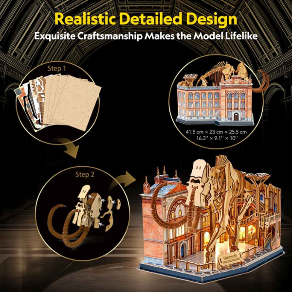 3D Puzzle „Muzeul de Științe Naturale – Mamut” cu iluminare LED, 463 elem. 3D Puzzle „Muzeul de Științe Naturale – Mamut” cu iluminare LED, 463 elem.