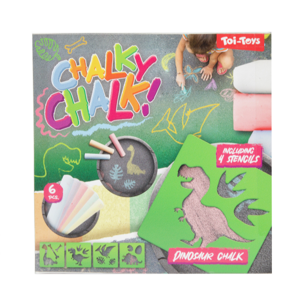 Set de cretă „Lumea Dinozaurilor”, 6 buc + 4 șabloane Set de cretă „Lumea Dinozaurilor”, 6 buc + 4 șabloane