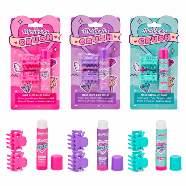 Martinelia set „Agrafe pentru păr și balsam de buze”, 3 modele Martinelia set „Agrafe pentru păr și balsam de buze”, 3 modele