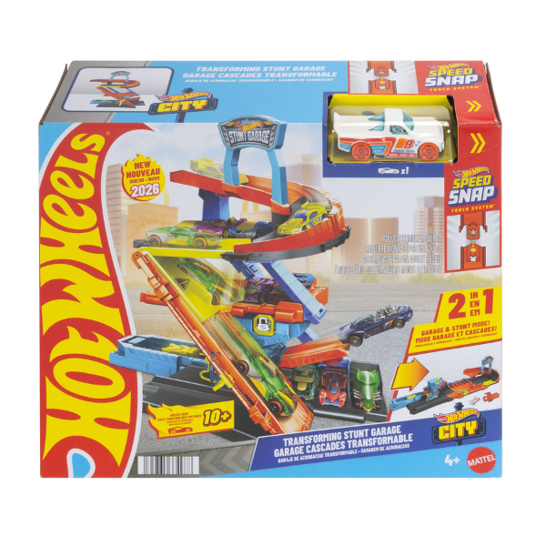 Set de joacă Hot Wheels „Garaj transformabil cu pistă și cascadorii” Set de joacă Hot Wheels „Garaj transformabil cu pistă și cascadorii”