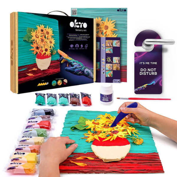 Tablou 3D cu plastilină aerată Air Clay 30×40 сm – Floarea-soarelui
