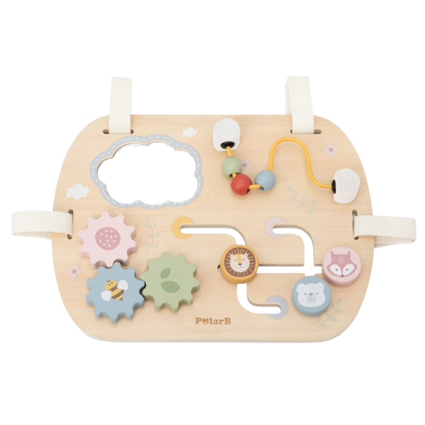 Busyboard educativ din lemn cu oglindă și labirint Busyboard educativ din lemn cu oglindă și labirint