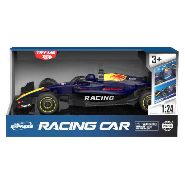 1:24 Mașină de curse F1 cu mecanism pull-back , (lumină/sunet), albastră 1:24 Mașină de curse F1 cu mecanism pull-back , (lumină/sunet), albastră
