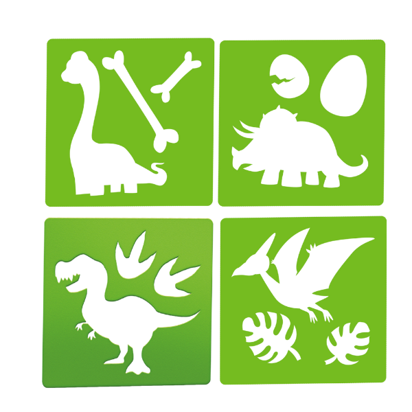 Set de cretă „Lumea Dinozaurilor”, 6 buc + 4 șabloane Set de cretă „Lumea Dinozaurilor”, 6 buc + 4 șabloane