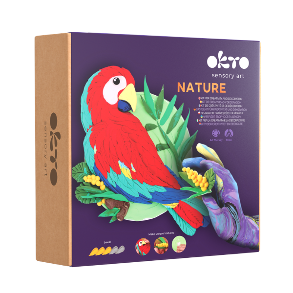 Set creativ DIY cu plastilină aerată Air Clay „Papagal Ara” Set creativ DIY cu plastilină aerată Air Clay „Papagal Ara”