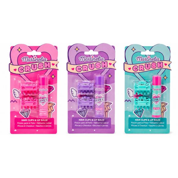 Martinelia set „Agrafe pentru păr și balsam de buze”, 3 modele Martinelia set „Agrafe pentru păr și balsam de buze”, 3 modele