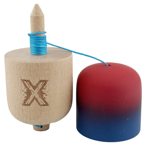 „Kendama Pill X Original”, profesională, ața 62/65 cm, 11 x 5 x 5 cm, gradient roșu-albastru „Kendama Pill X Original”, profesională, ața 62/65 cm, 11 x 5 x 5 cm, gradient roșu-albastru