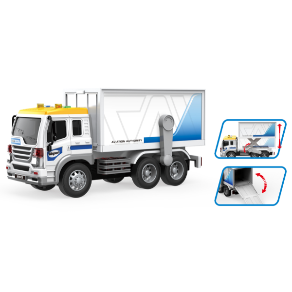 1:16 Vehicul de serviciu aeroportuar cu fricțiune (lumini /sunete) 1:16 Vehicul de serviciu aeroportuar cu fricțiune (lumini /sunete)
