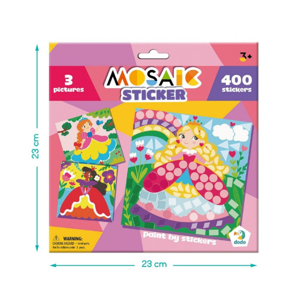 Mozaic cu abțibilduri „Prințese”, 400 elem. Mozaic cu abțibilduri „Prințese”, 400 elem.