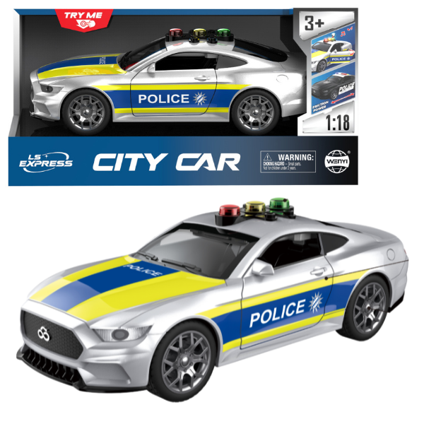1:18 Mașină de poliție „Germană”, cu inerție (lumină / sunet) 1:18 Mașină de poliție „Germană”, cu inerție (lumină / sunet)