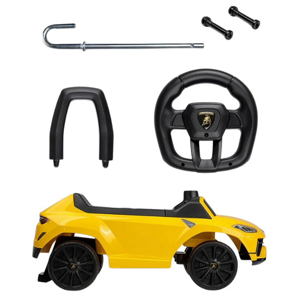 Tolocar „Lamborghini Urus S” pentru copii, cu volan muzical, Galbenă Tolocar „Lamborghini Urus S” pentru copii, cu volan muzical, Galbenă