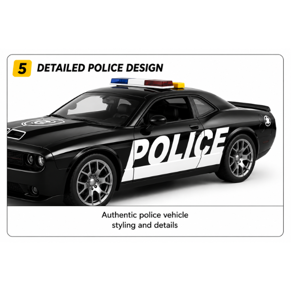 Mașină de poliție 1:18 (lumină / sunet) Mașină de poliție 1:18 (lumină / sunet)